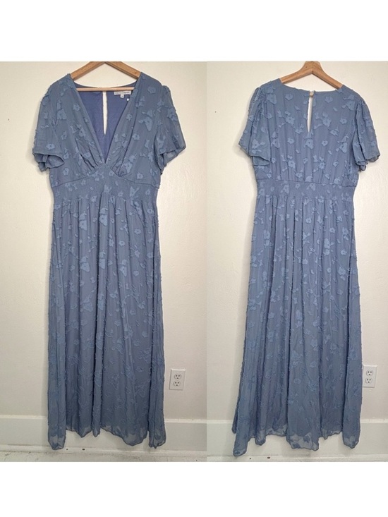 Baltic Born Dresses & Skirts - Baltic Born Evelyn Smocked Blue Maxi Dress Size 1XL NWT